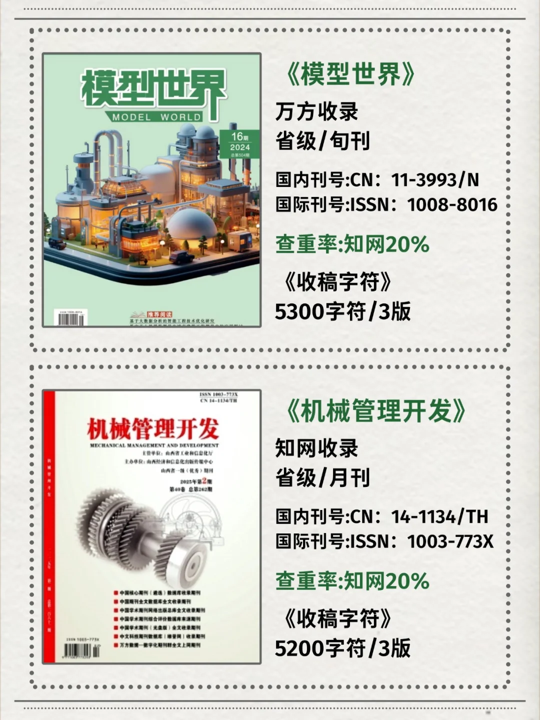 感觉机械方向的刊很少噢,沾边能收的?