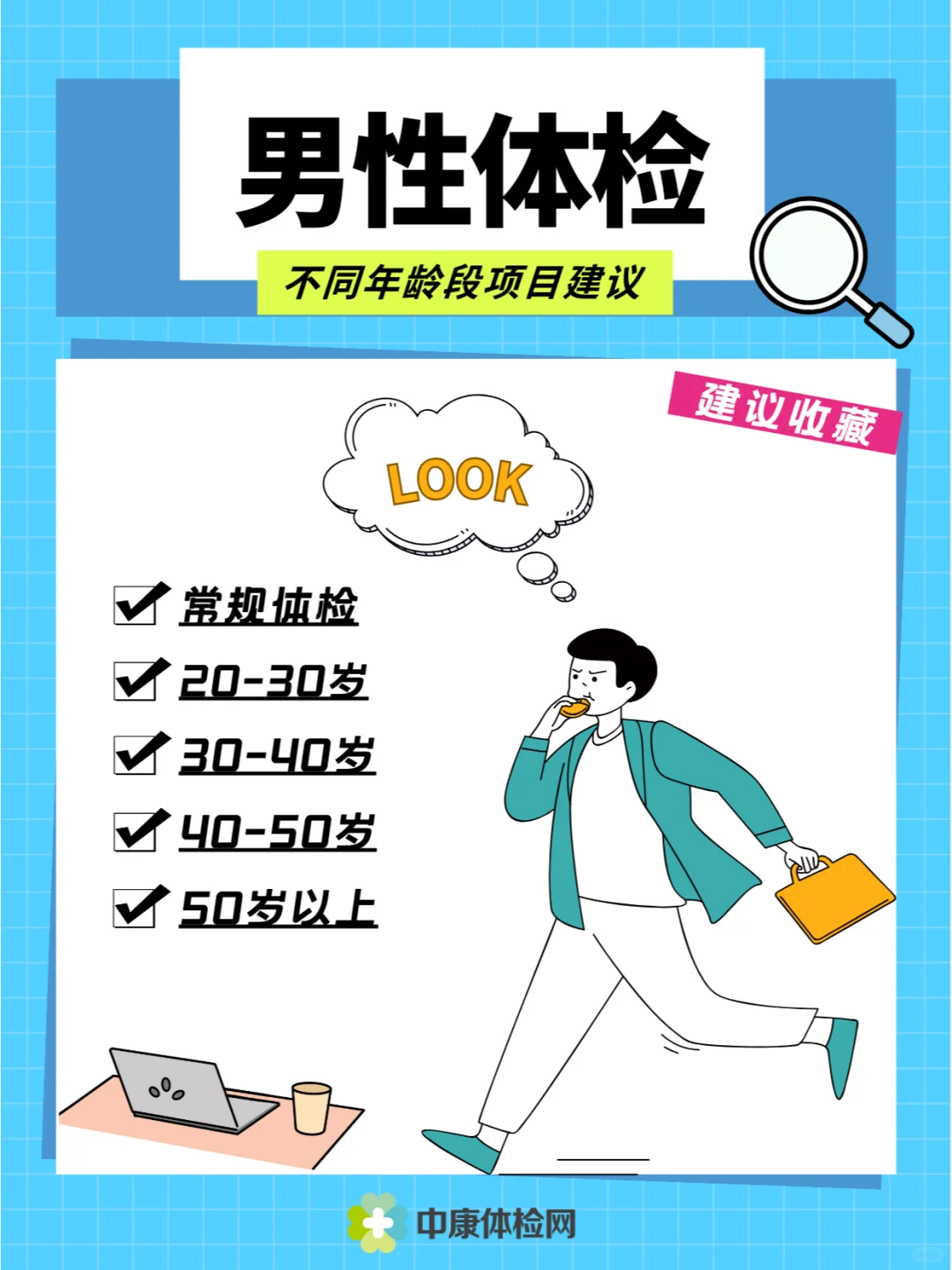 男性不同年龄体检项目推荐~快收藏！