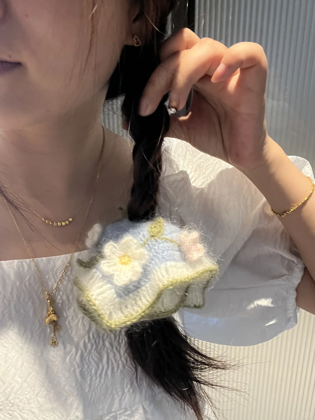 蓝天白云大草坪??｜钩织方巾发圈（附图解）