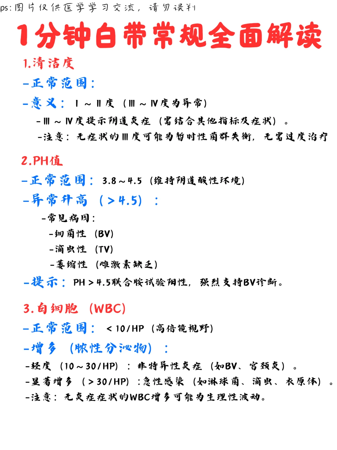 白带常规1分钟解读?