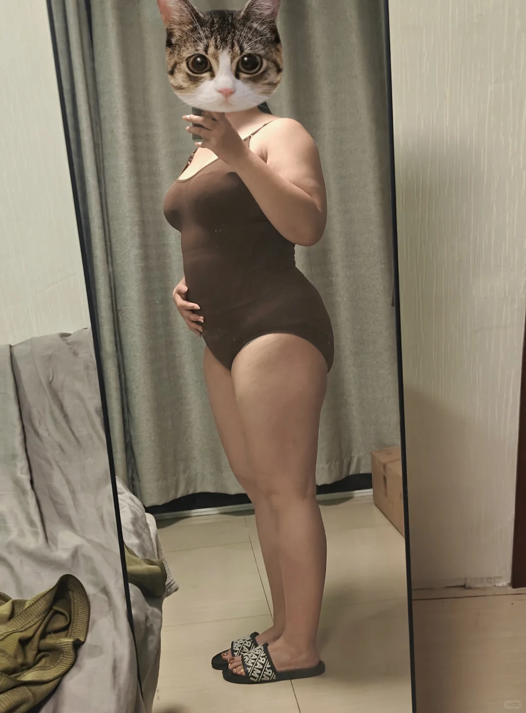 180斤大码女生的塑身连体衣穿起来好显瘦！