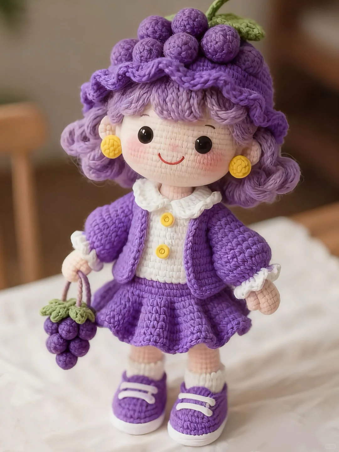 钩织葡萄女孩（附图解）