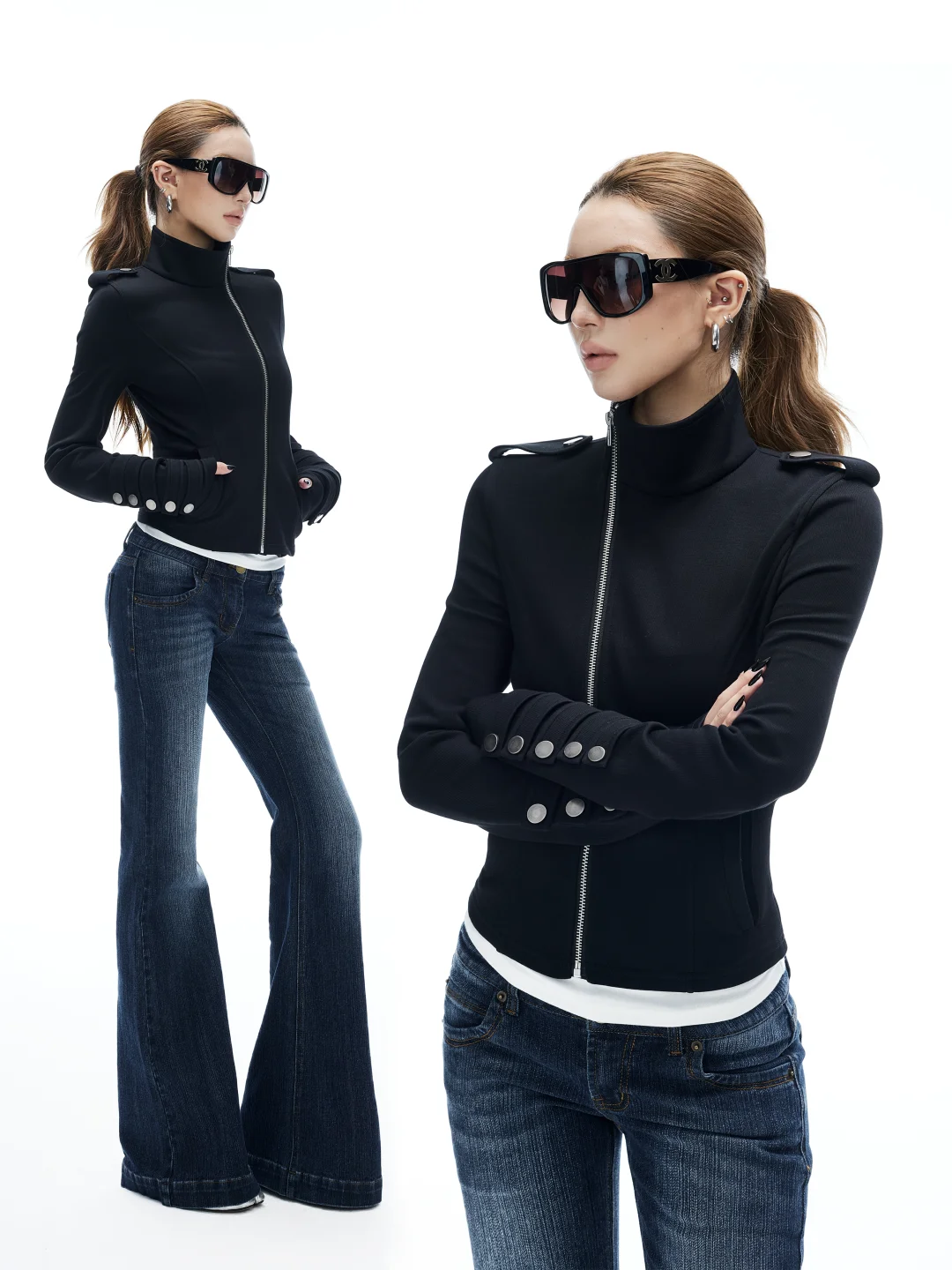 iamxiaa*黑色立领修身短外套