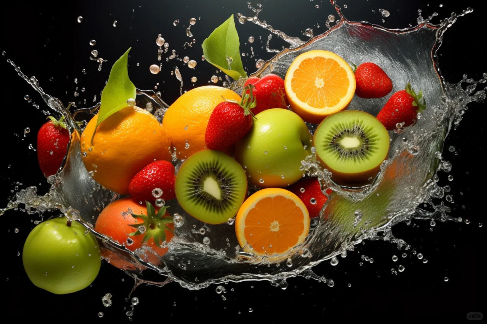 新鲜水果切沙拉灯箱高清大图