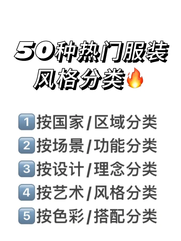 50种热门服装风格分类合集?收藏住