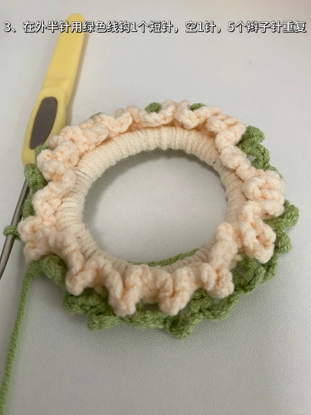 钩针?铃兰花发圈【附图解步骤教程】