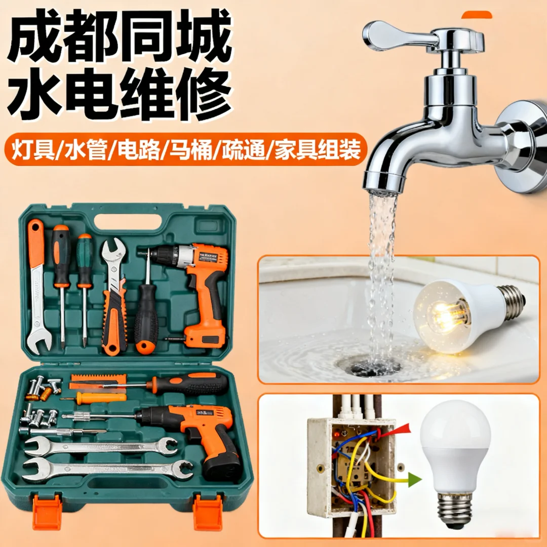 成都水电工师傅，电路检修水电安装上门服务