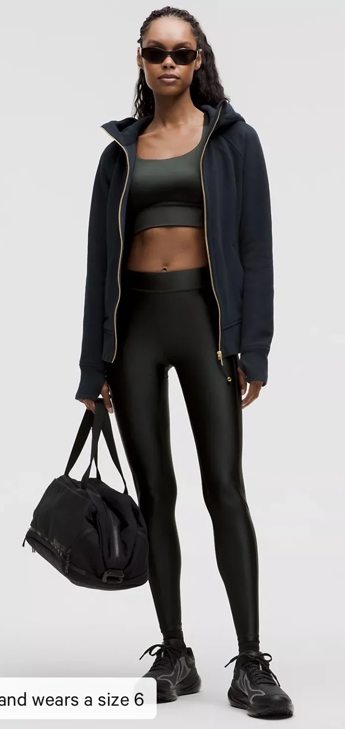 ??澳州➗全新Lululemon海军蓝金链修身12码