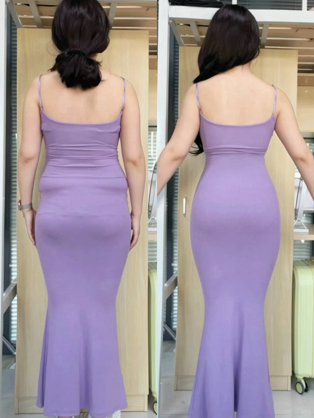 姐妹们！！穿skims裙听劝左右对比！！