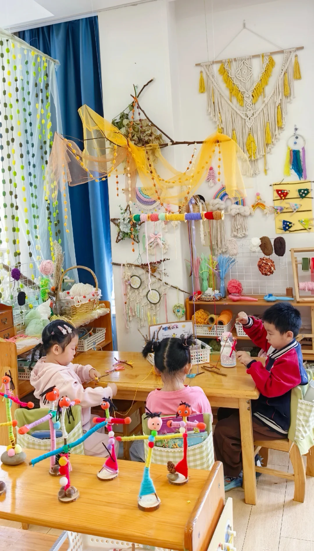 幼儿园?秋天环创/毛线?创意手工小树