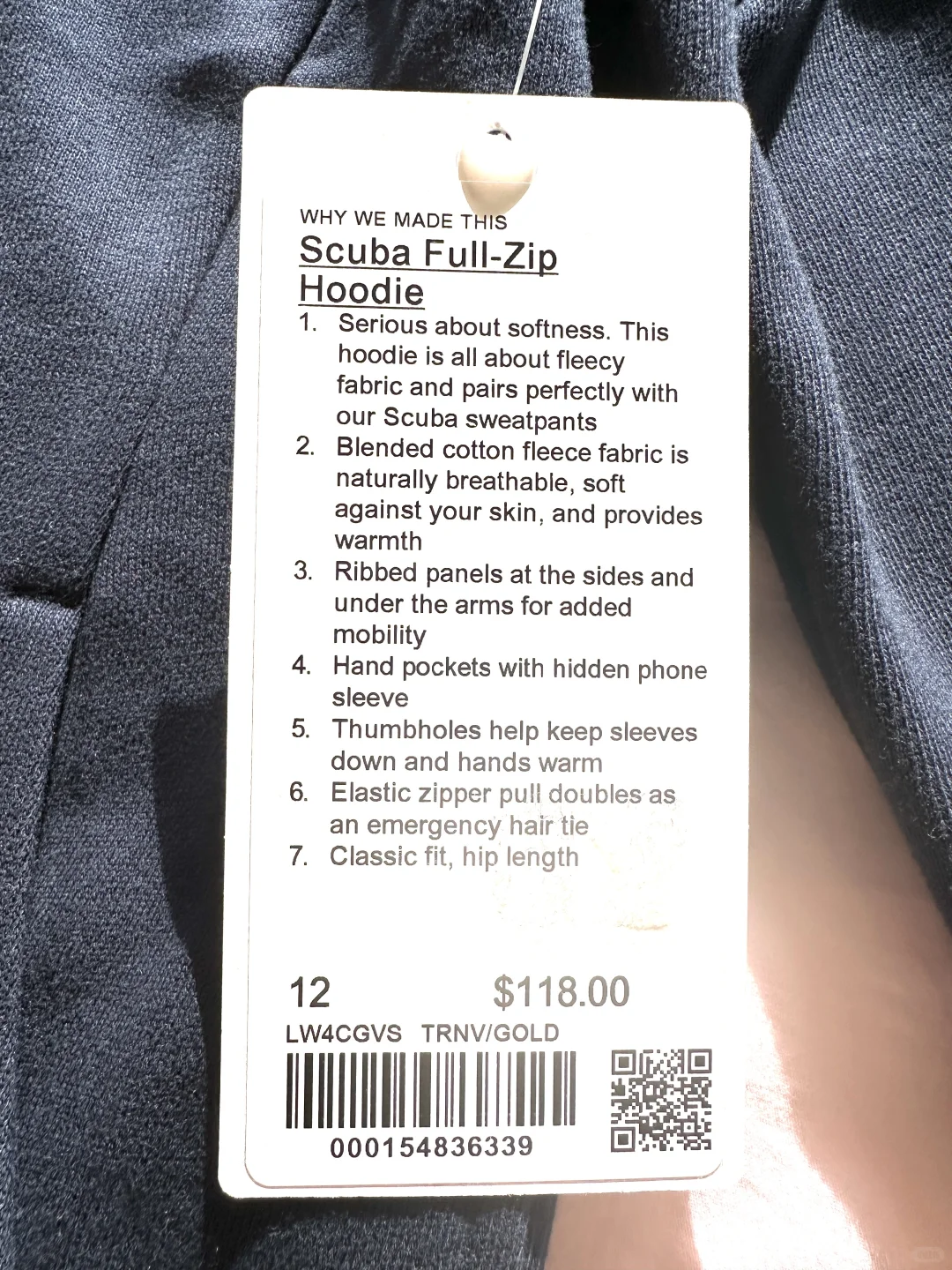 ??澳州➗全新Lululemon海军蓝金链修身12码