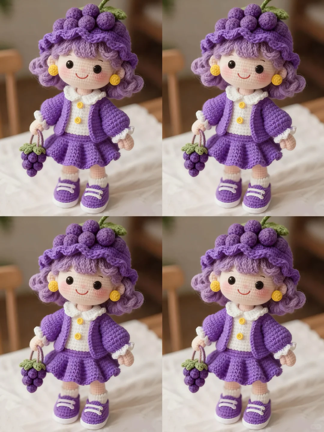 钩织葡萄女孩（附图解）