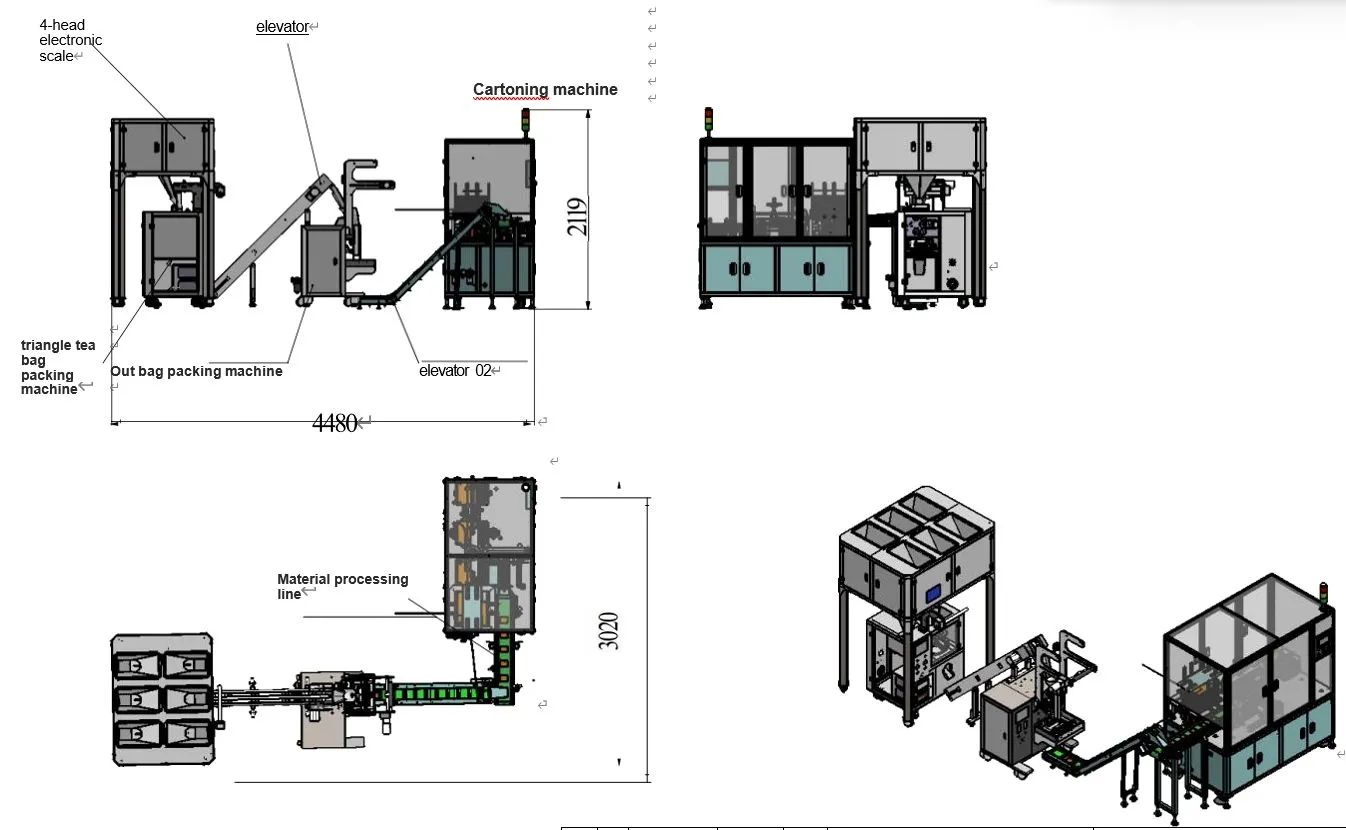 袋泡茶包装机装袋装盒包装整线
