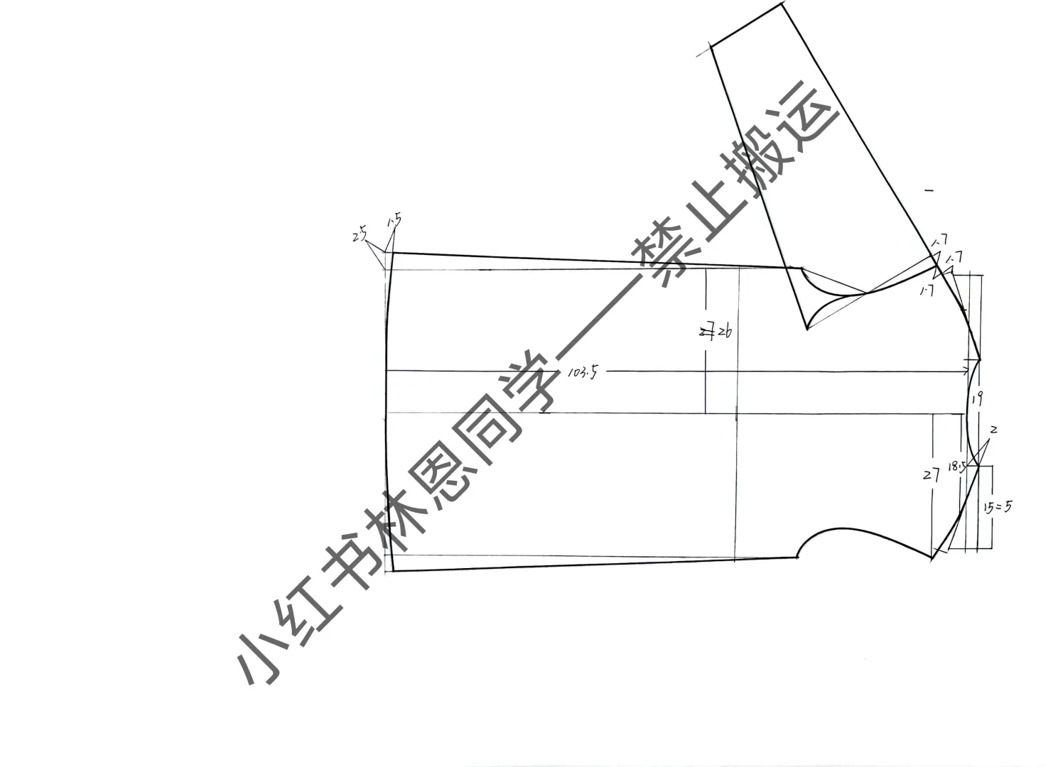 新中式不规则白衬衫【附裁剪图】