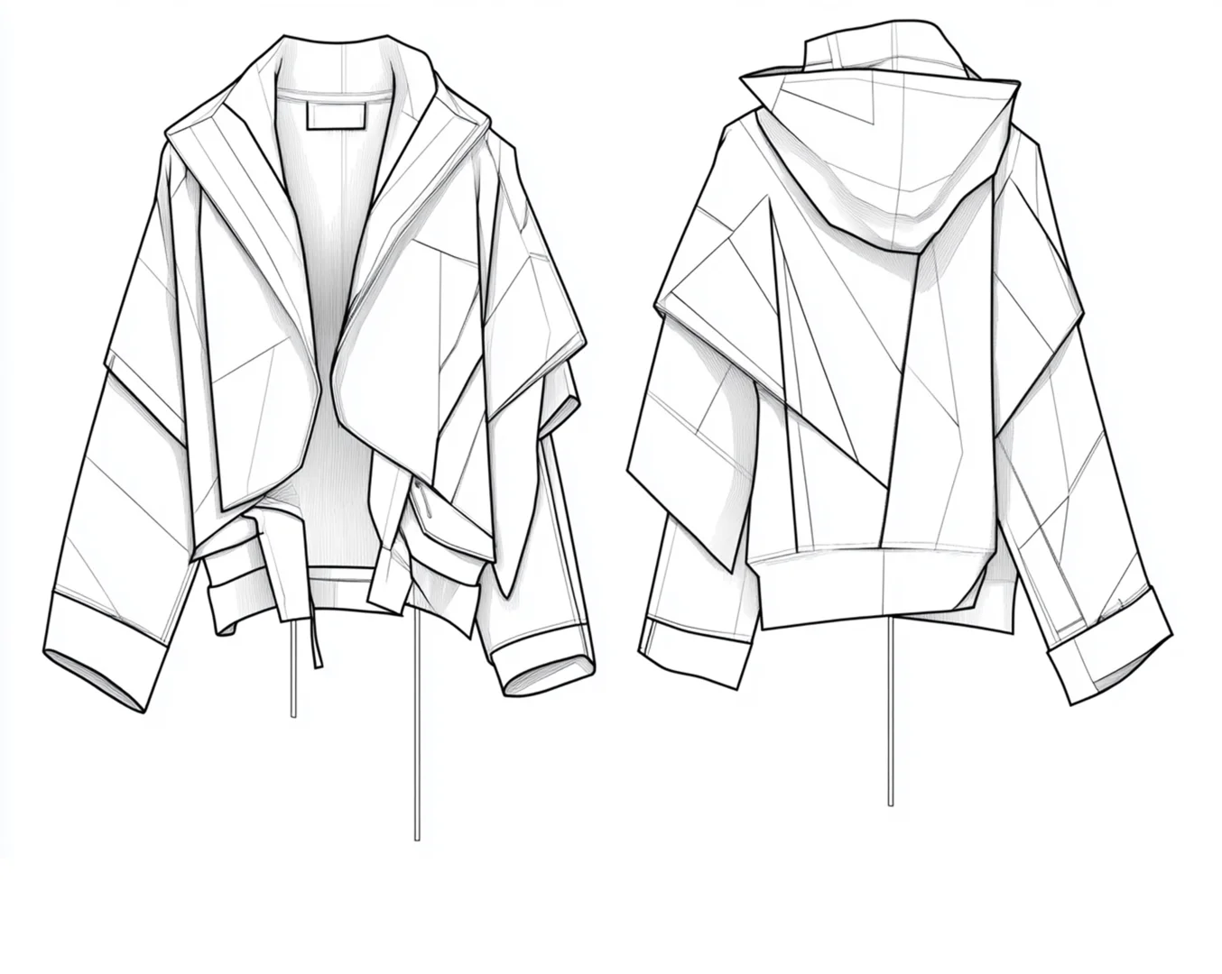 42.mj生成的高清不对称外套款式图素材