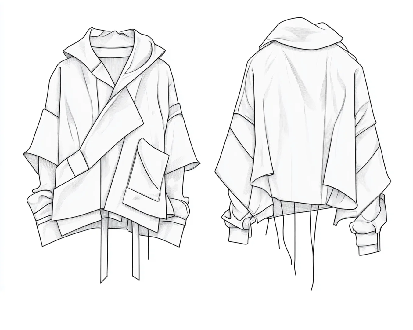 42.mj生成的高清不对称外套款式图素材