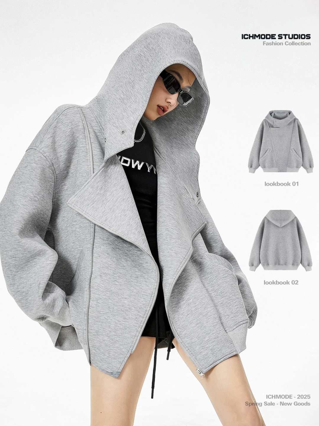 早秋通勤穿搭?设计感解构空气层卫衣开衫！