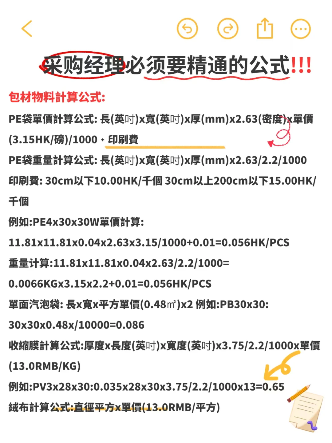 采购经理必须要精通的公式