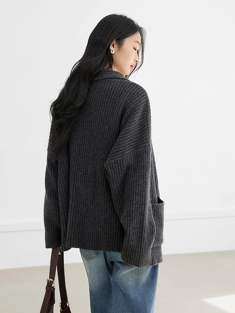 对白杜鹃同款｜围巾式开衫毛衣