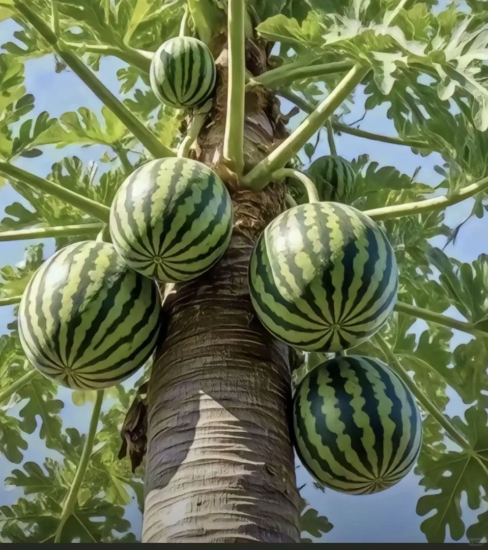 去年种下的西瓜苗子 今年挂了不少西瓜