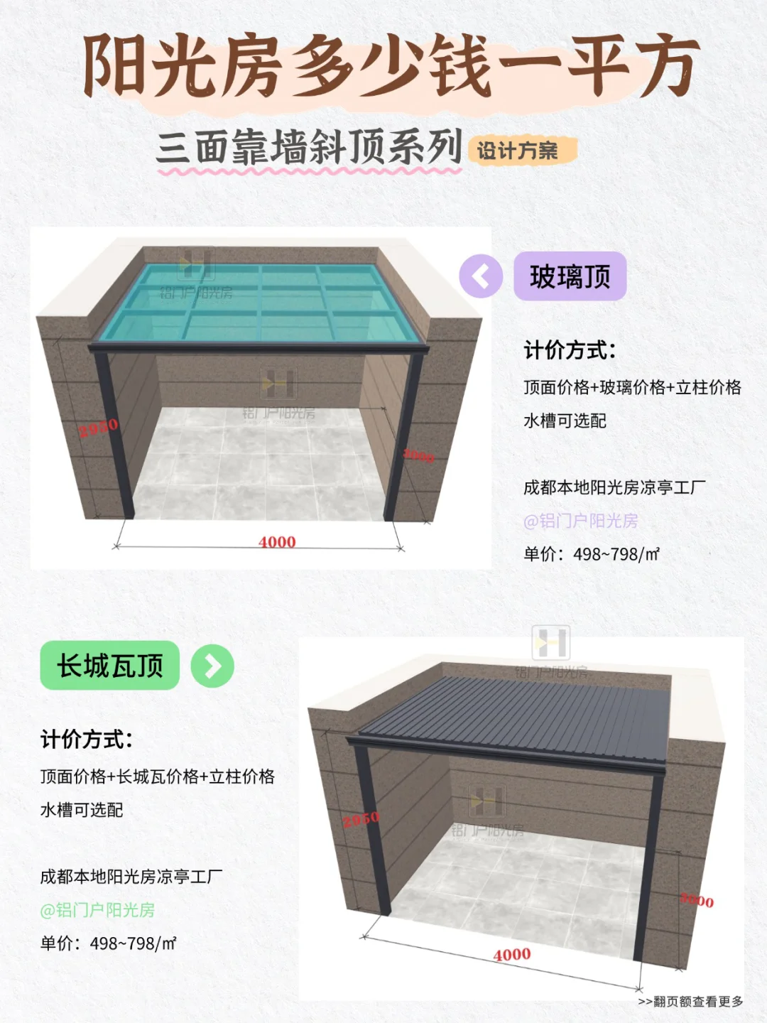 斜顶阳光房究竟多少钱一平？?附设计方案