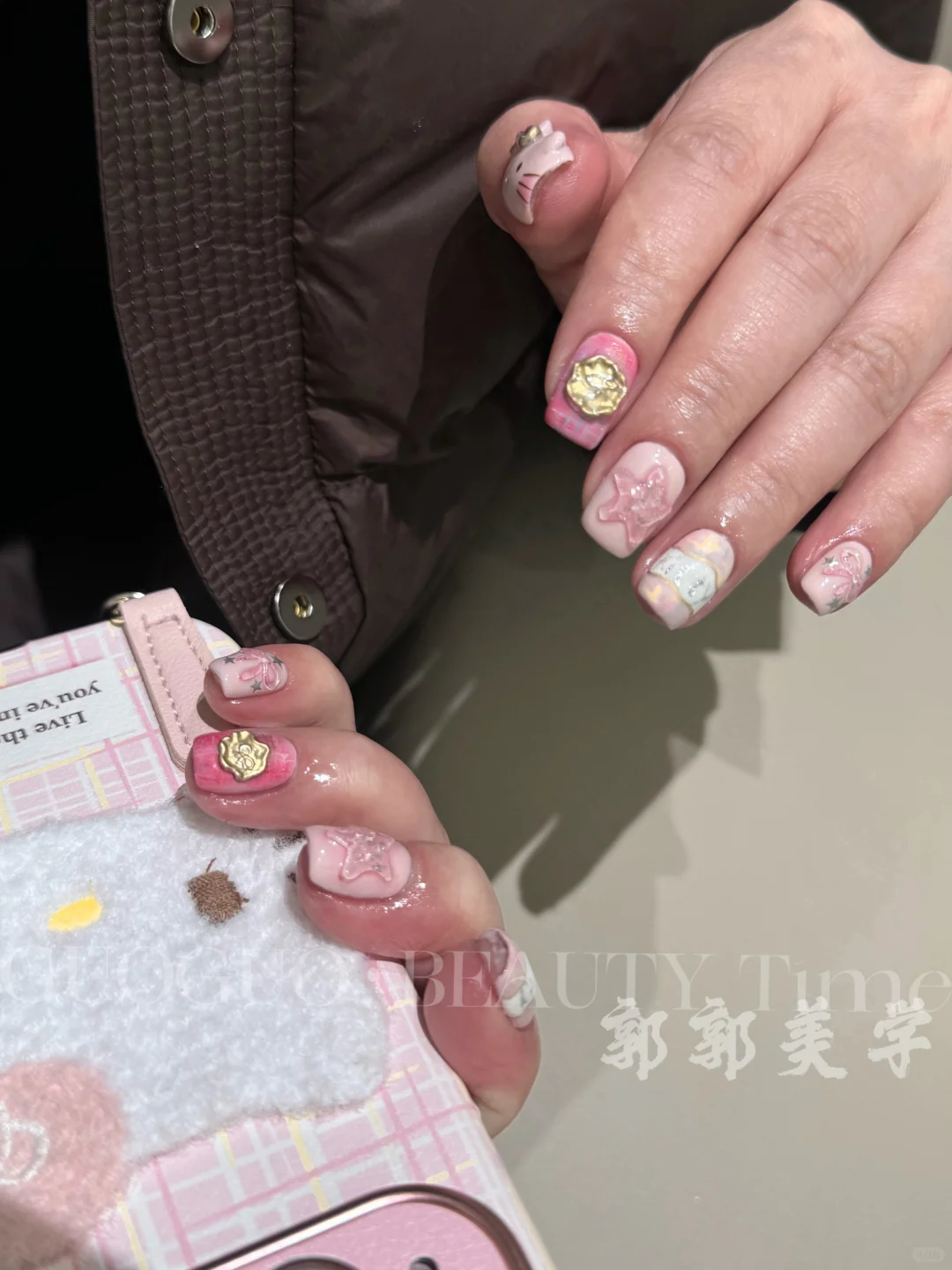 韩系少女塑料风美甲