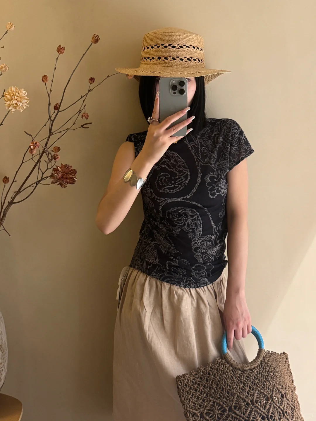 RODERIC WONG｜不规则斜肩印花造型上衣