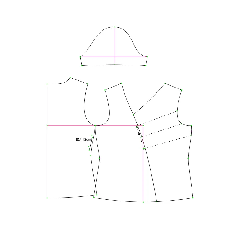 不规则短袖上衣裁剪图