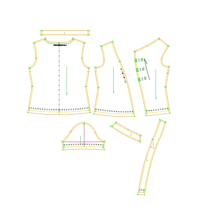 不规则短袖上衣裁剪图
