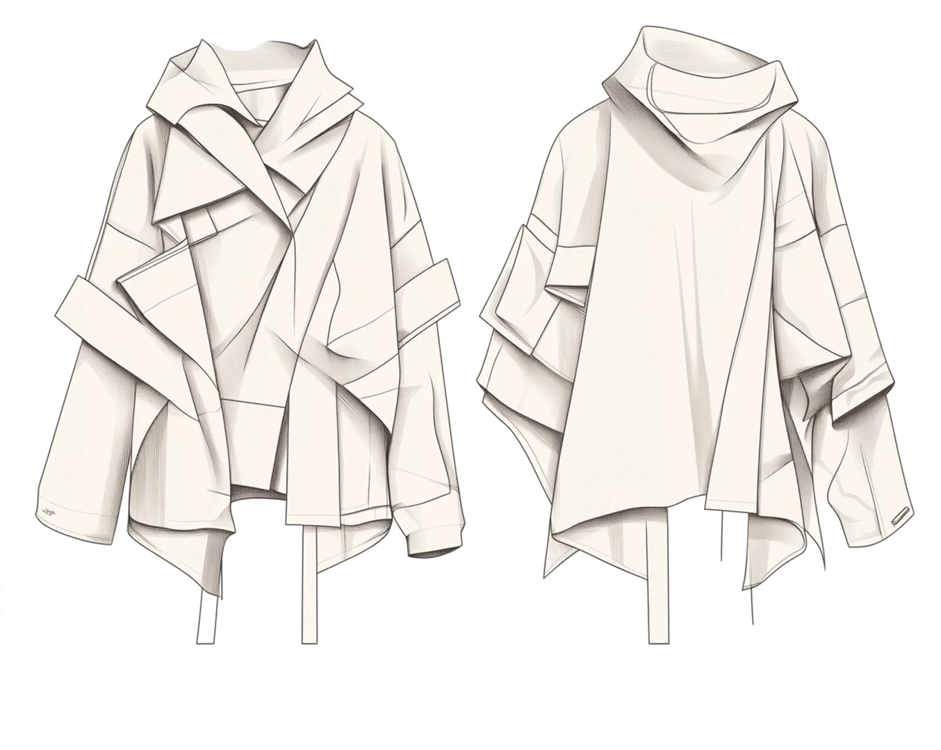 42.mj生成的高清不对称外套款式图素材