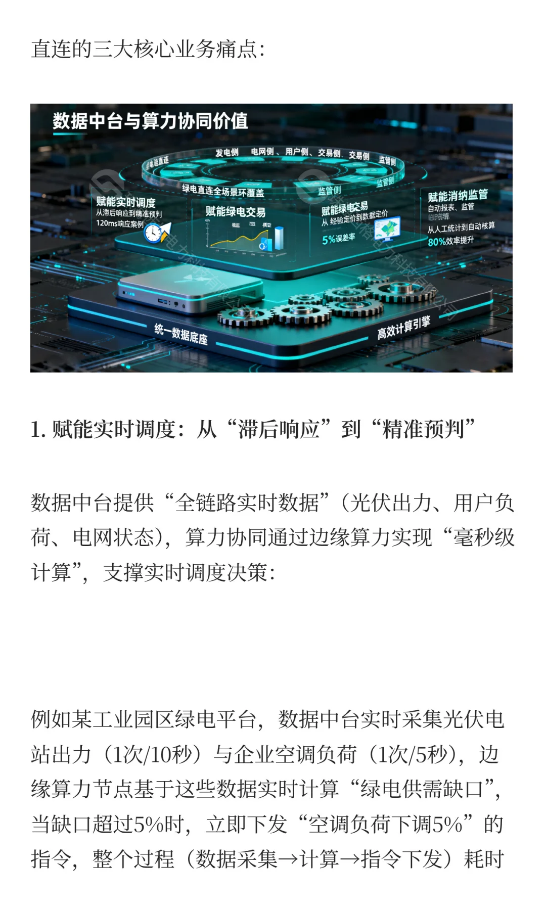 绿电直连平台层核心能力：数据中台构建与算
