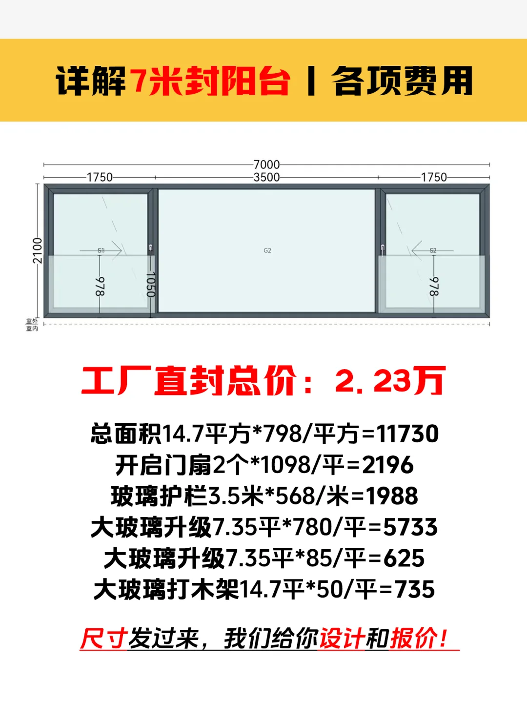 详解7米封阳台各项费用明细