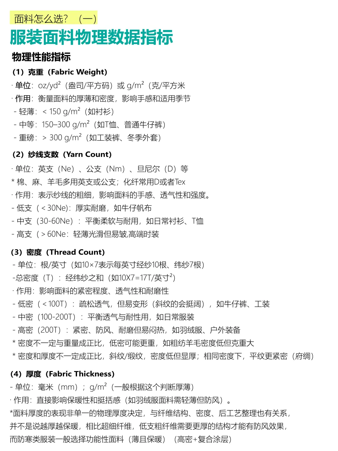 服装面料怎么选？这些数据可做初步判断?‍♀️