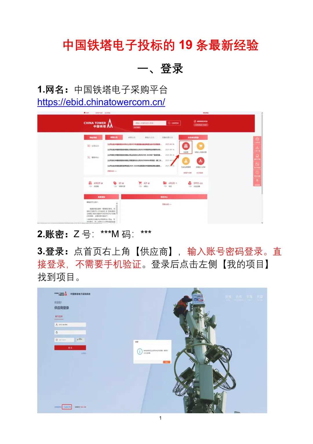 110-中国铁塔电子投标的19条最新经验