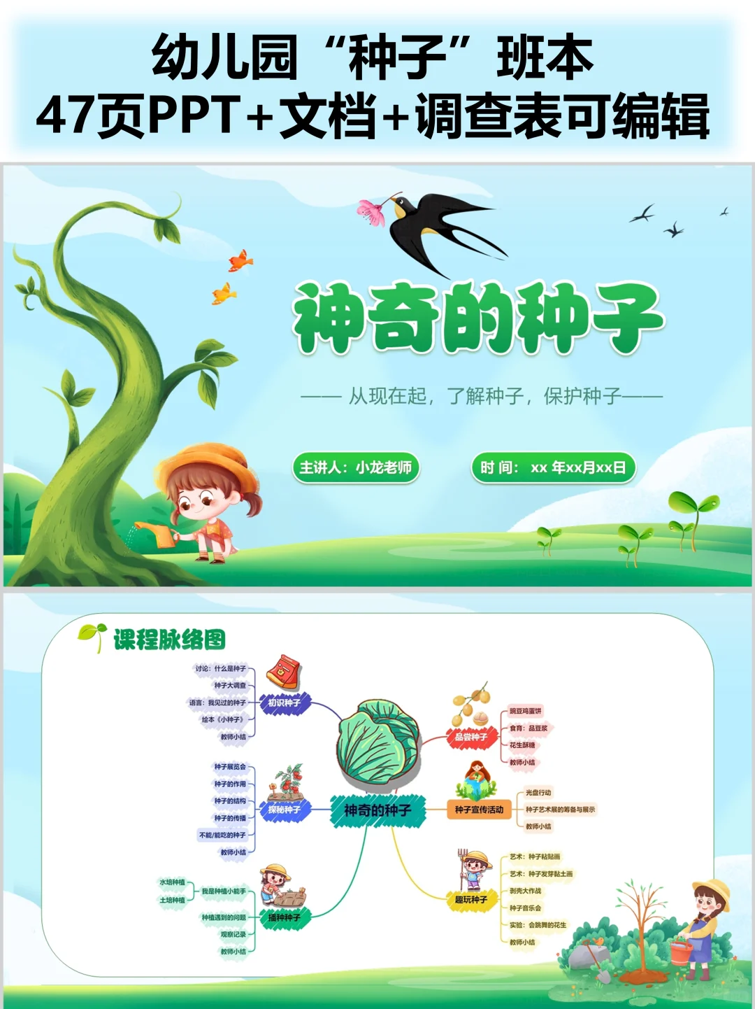 幼儿园班本课程PPT《神奇的种子》含文稿