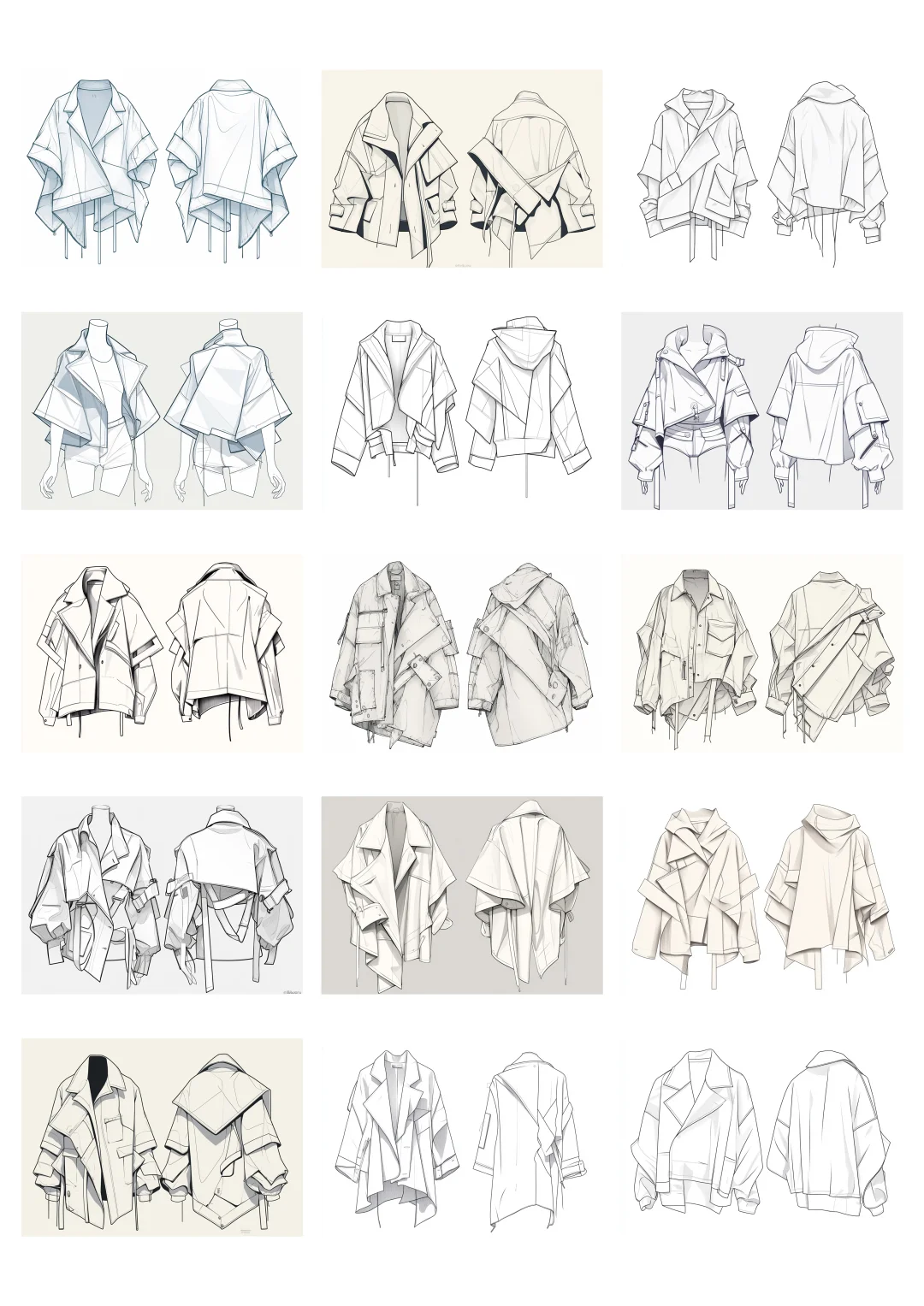 42.mj生成的高清不对称外套款式图素材