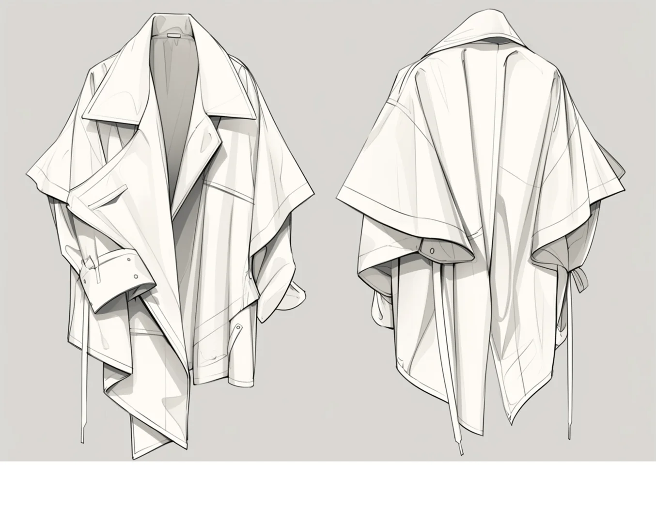 42.mj生成的高清不对称外套款式图素材