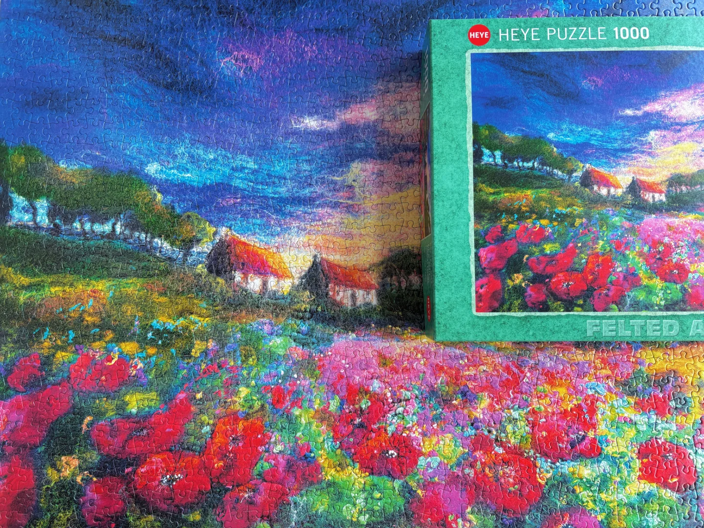 ?把诗的颜色，都拼进了拼图里 - 日落花田