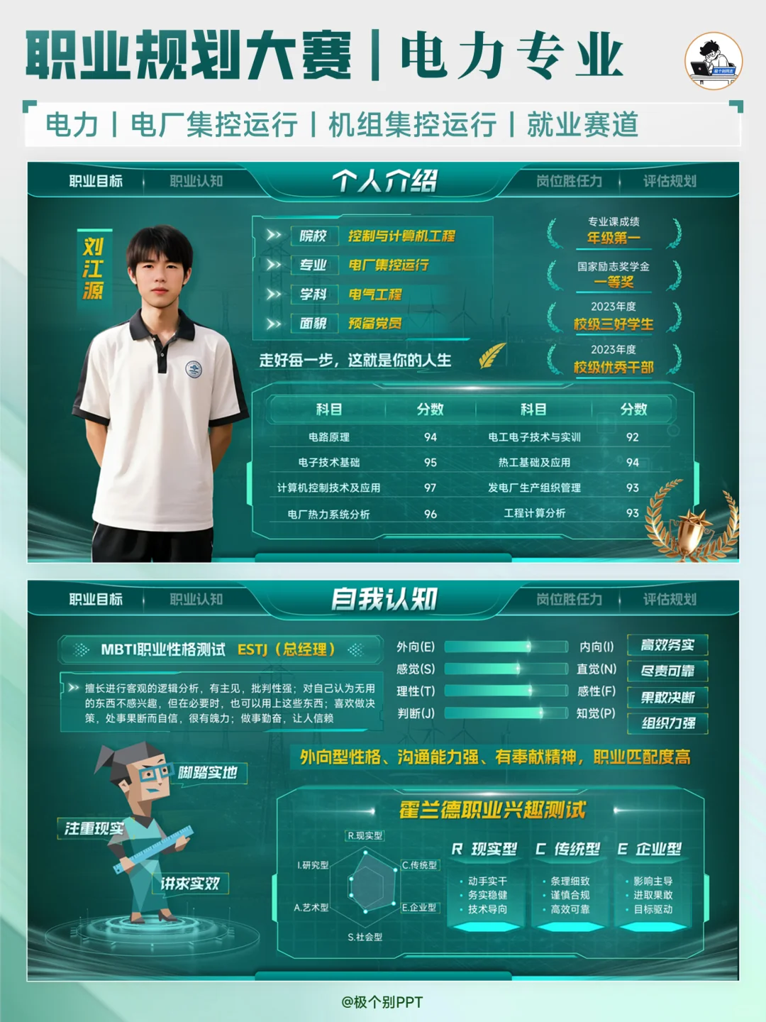 电力相关专业的职规赛PPT怎么做？