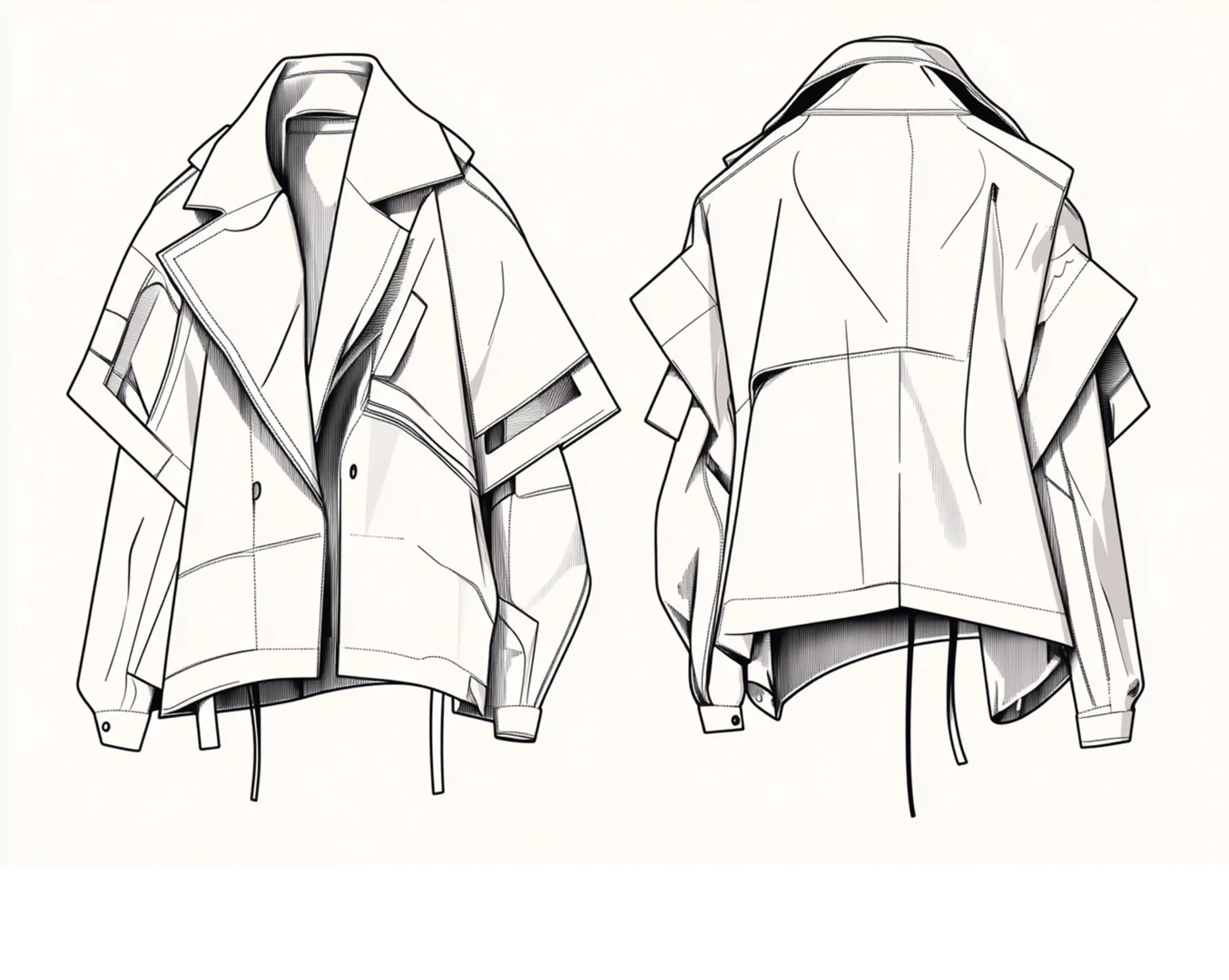 42.mj生成的高清不对称外套款式图素材