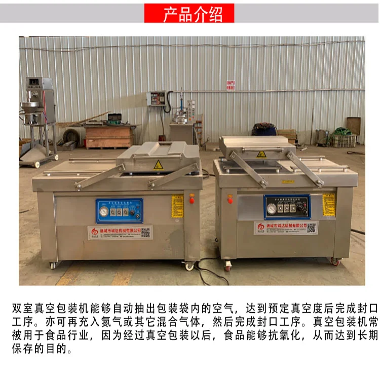 诚达全自动双室真空包装机 抽真空封口机