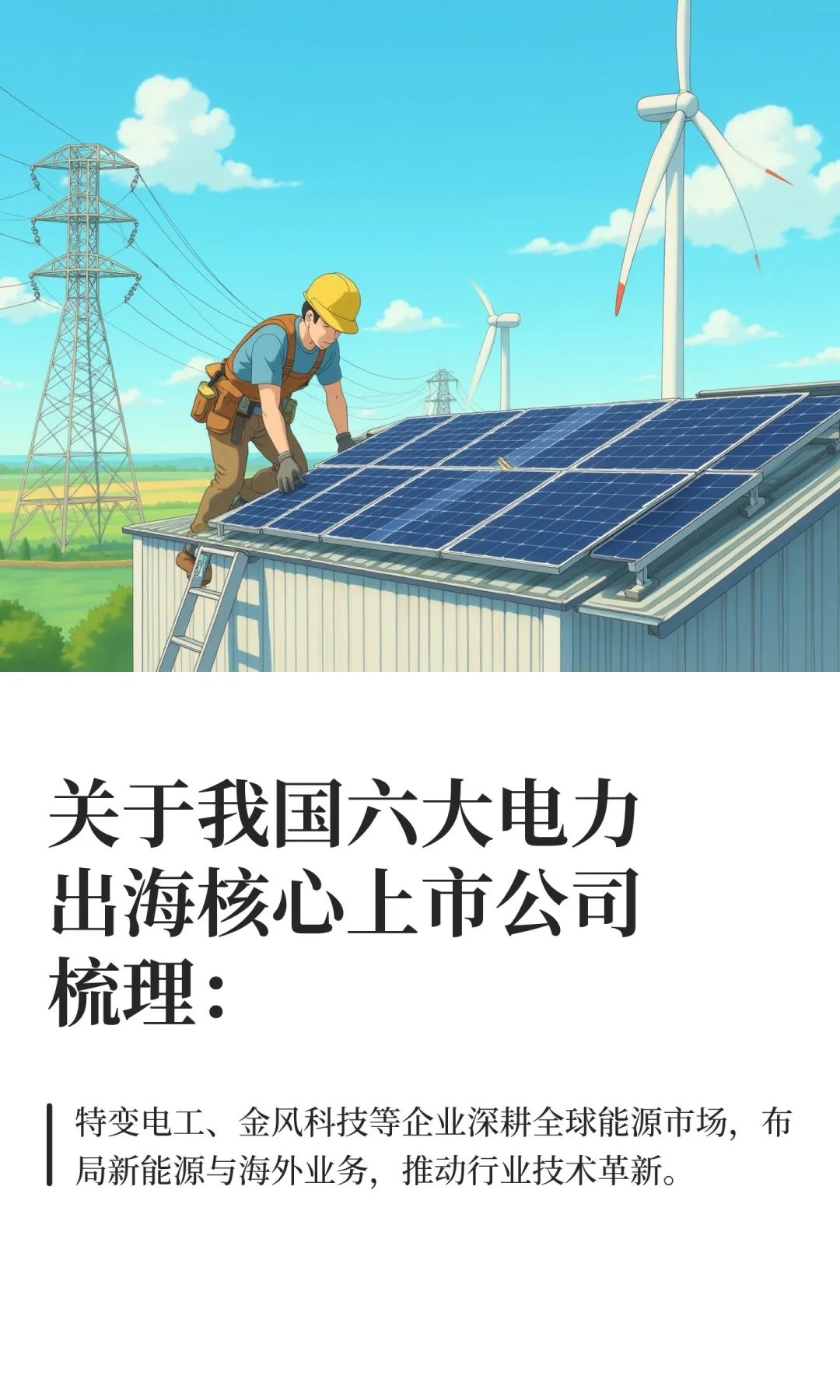 关于我国六大电力出海核心上市公司梳理：