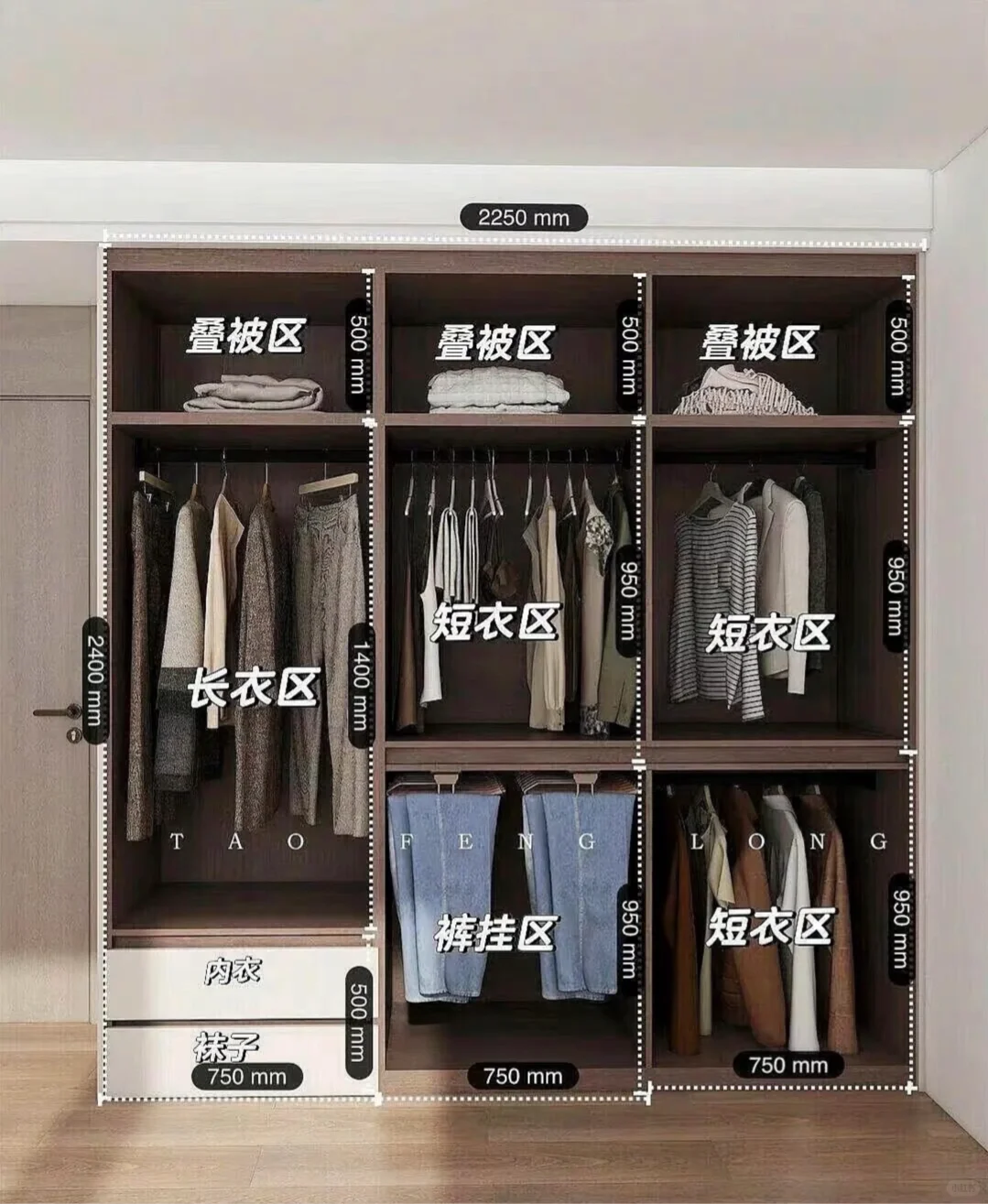 最实用衣柜格局