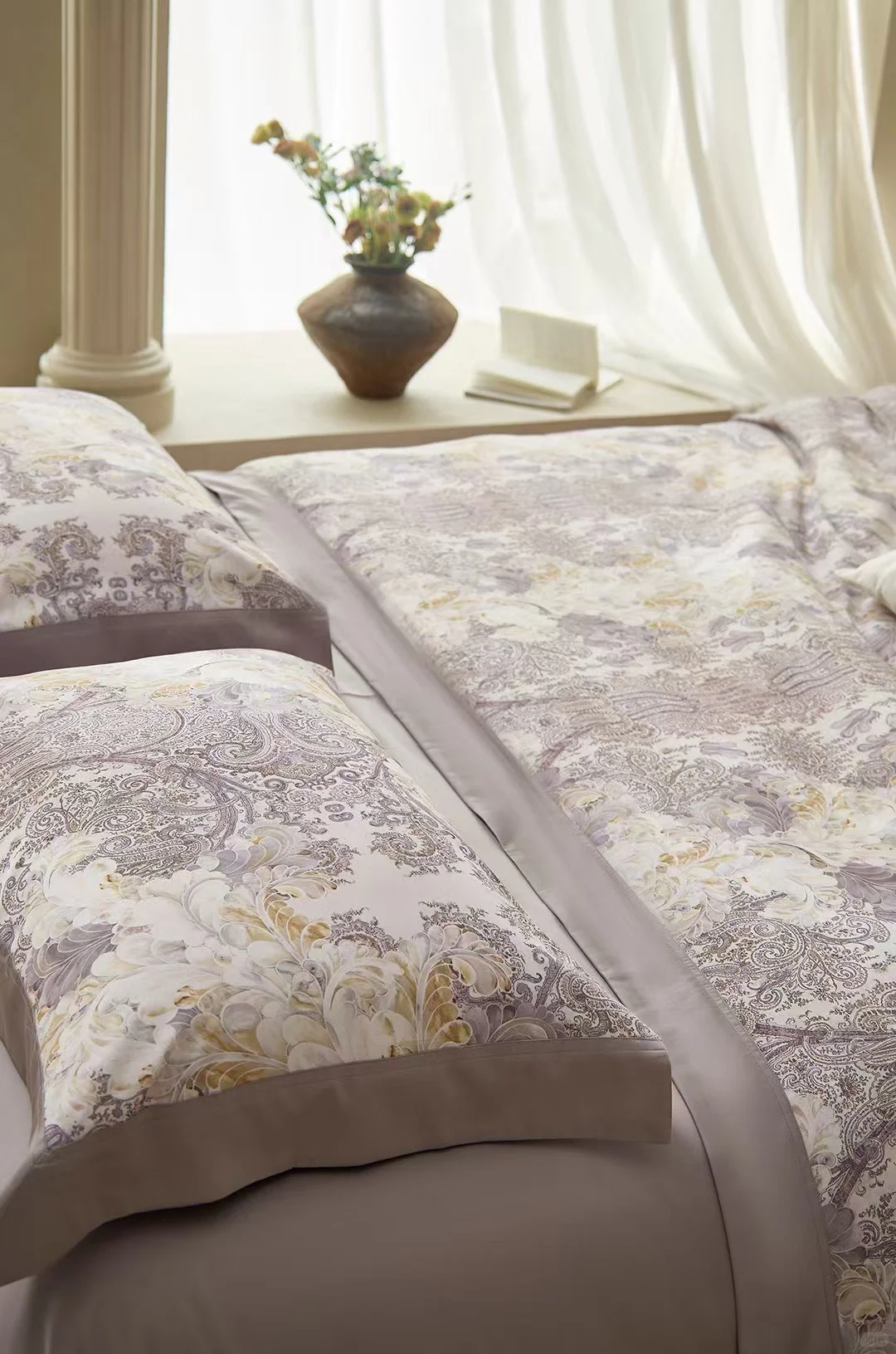 绫罗缎数码印花?奥德莉-山梗紫