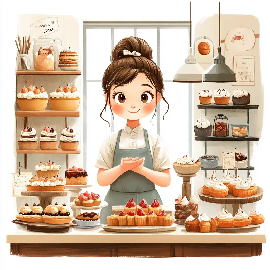 卡通人物插画头像 爱烘焙的女生 少女头像