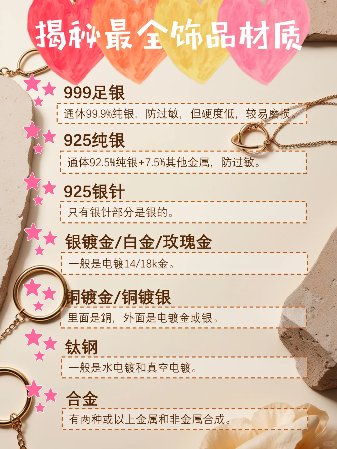 抄作业！30秒看懂饰品材质，学生党必存干货