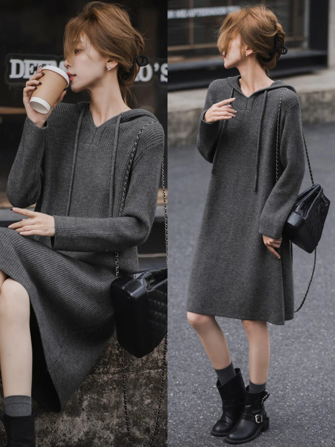 请查收??9套秋冬高智感格雷系穿搭