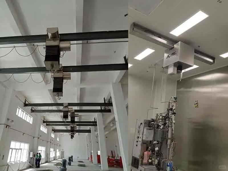 锂电池单轨吊 | 正负极材料车间洁净行