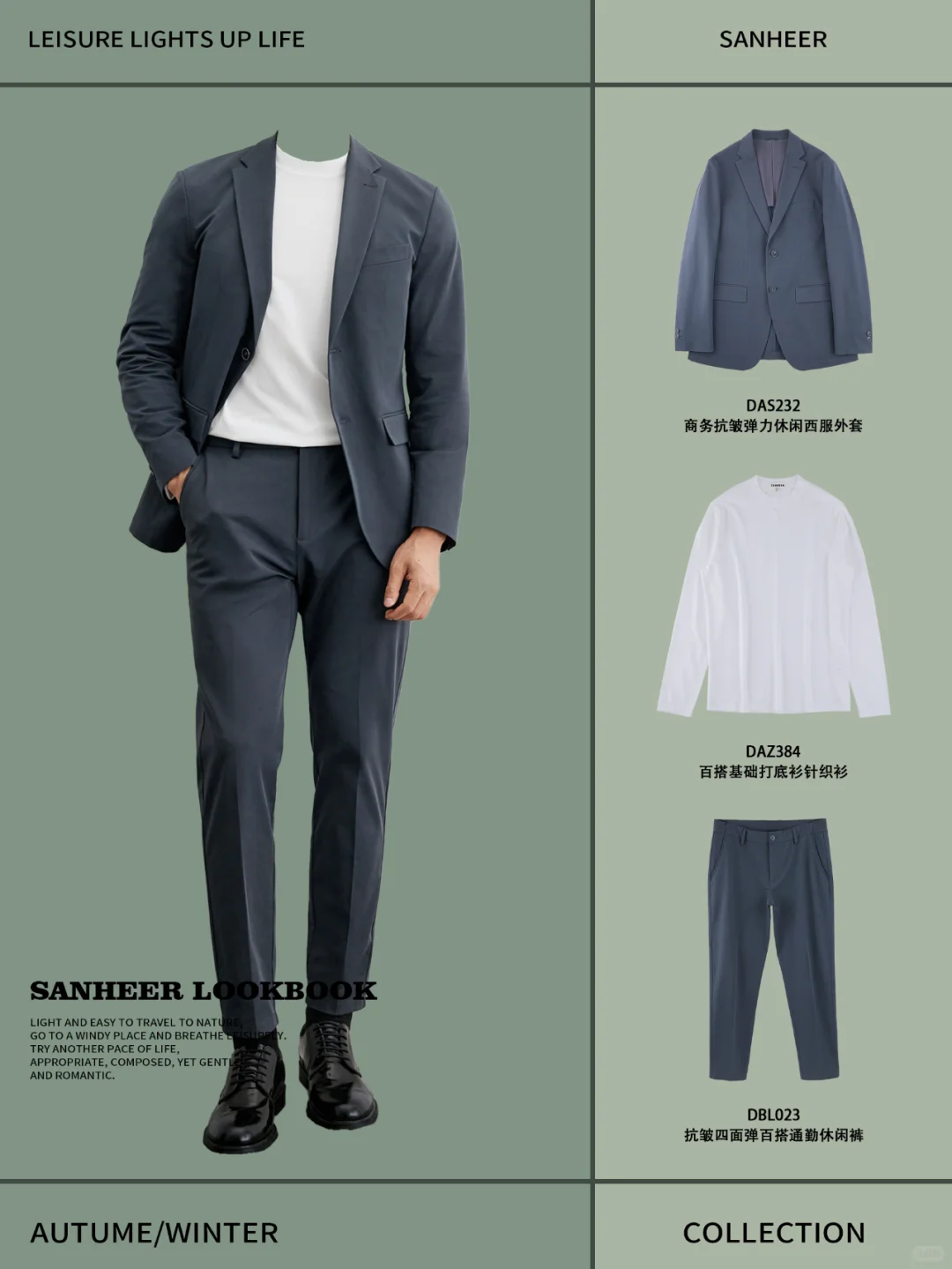 男士轻熟高级感穿搭 日常职场通勤风搭配