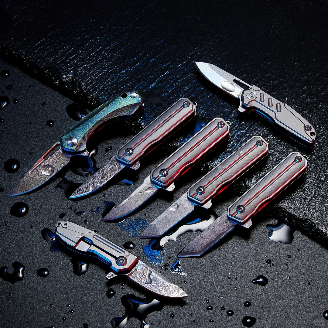 钛合金折叠小刀拍摄